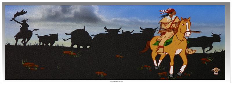 After the approval of the 1840 constitution the Cherokees turned to raising horse and cattle.  The wealth of the Cherokees grew rapidly and the people flourished.  The Cherokee citizens owned 300,000 head of cattle, horses and mules, and owned four thousand black slaves.